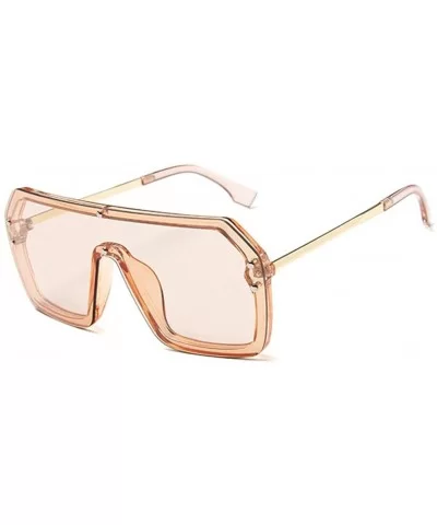 Square Sunglasses Women Oversized Big Frame Vintage Pink Sun Glasses Men - 2 - CS18WAWNA0C $45.46 Square