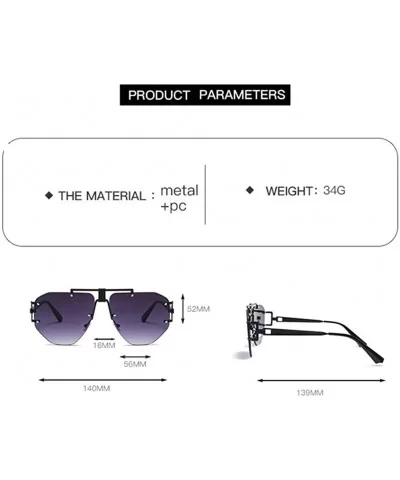 Oversized Rimless Sunglasses For Women Irregular Alloy Unique Frames Shades UV400 - C2 - CO1900U45HE $11.89 Oversized