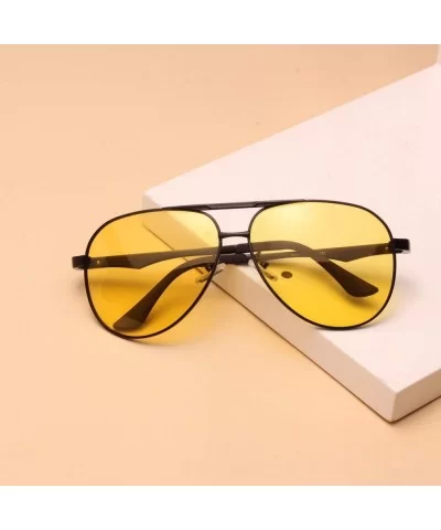 Aviator Polarized Military Sunglasses - Black+yellow - C718OS9LMSX $39.79 Goggle