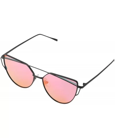 RetroUV New Cat Eye Aviator Sunglasses Women Fashion Retro Metal Frame Shades - Red - CL12L6PI59H $9.14 Cat Eye