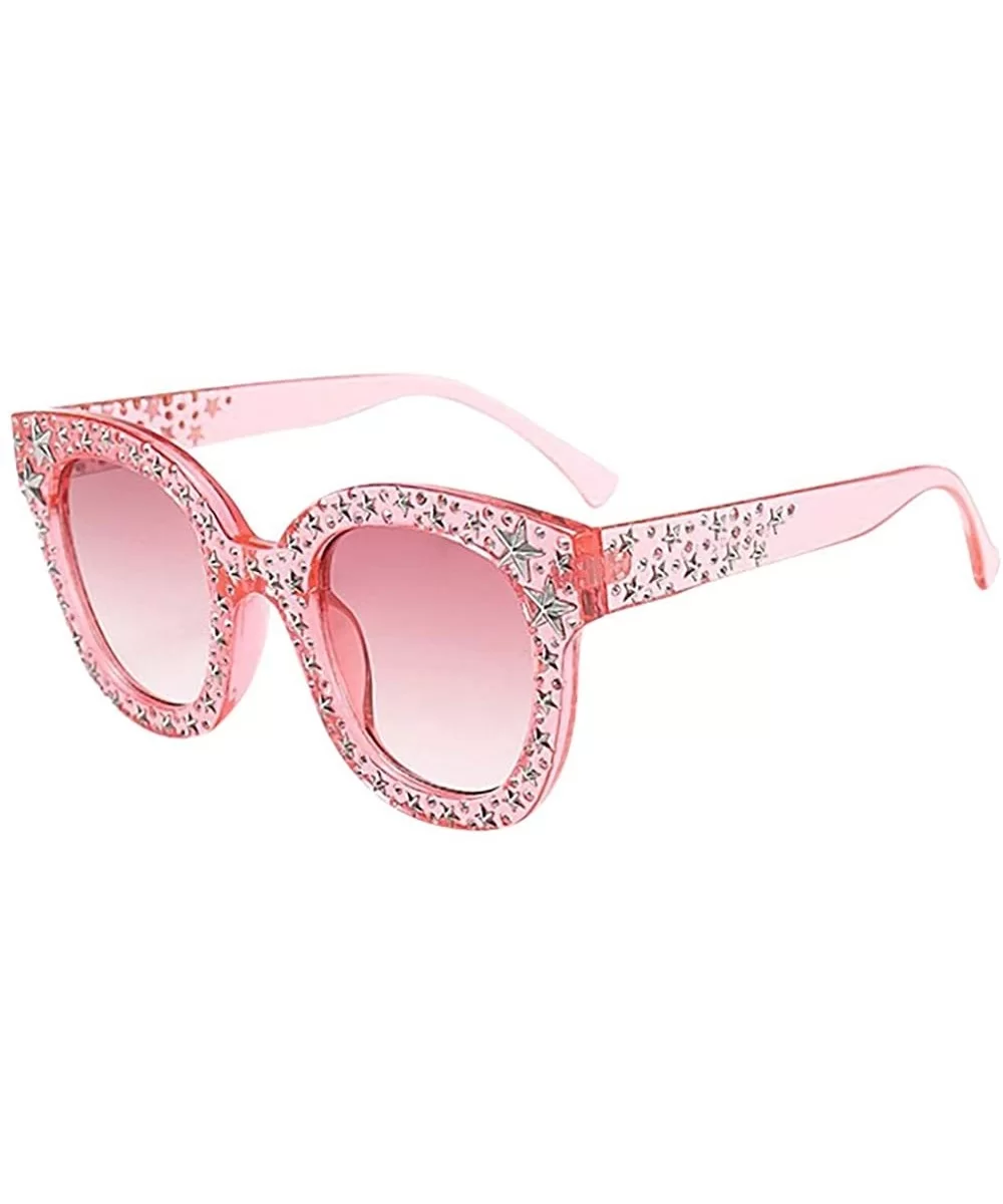 New Womens Sunglasses Artificial Diamond Cat Eye Quadrate Star Big Frame Classic Sunglasses - CA18SW9Q67R $12.54 Sport