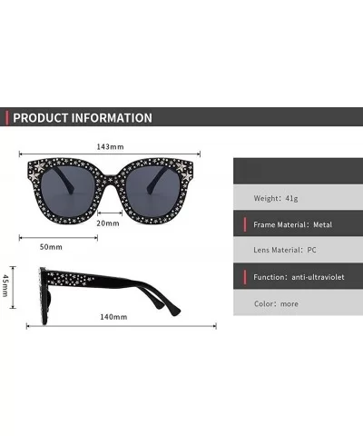 New Womens Sunglasses Artificial Diamond Cat Eye Quadrate Star Big Frame Classic Sunglasses - CA18SW9Q67R $12.54 Sport