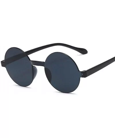 Round Frame Sunglasses Women Retro Black Yellow Sun Glasses Female Outdoor Driving - Red - CV198Y24AOG $12.84 Round