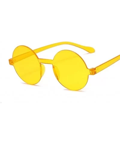 Round Frame Sunglasses Women Retro Black Yellow Sun Glasses Female Outdoor Driving - Red - CV198Y24AOG $12.84 Round