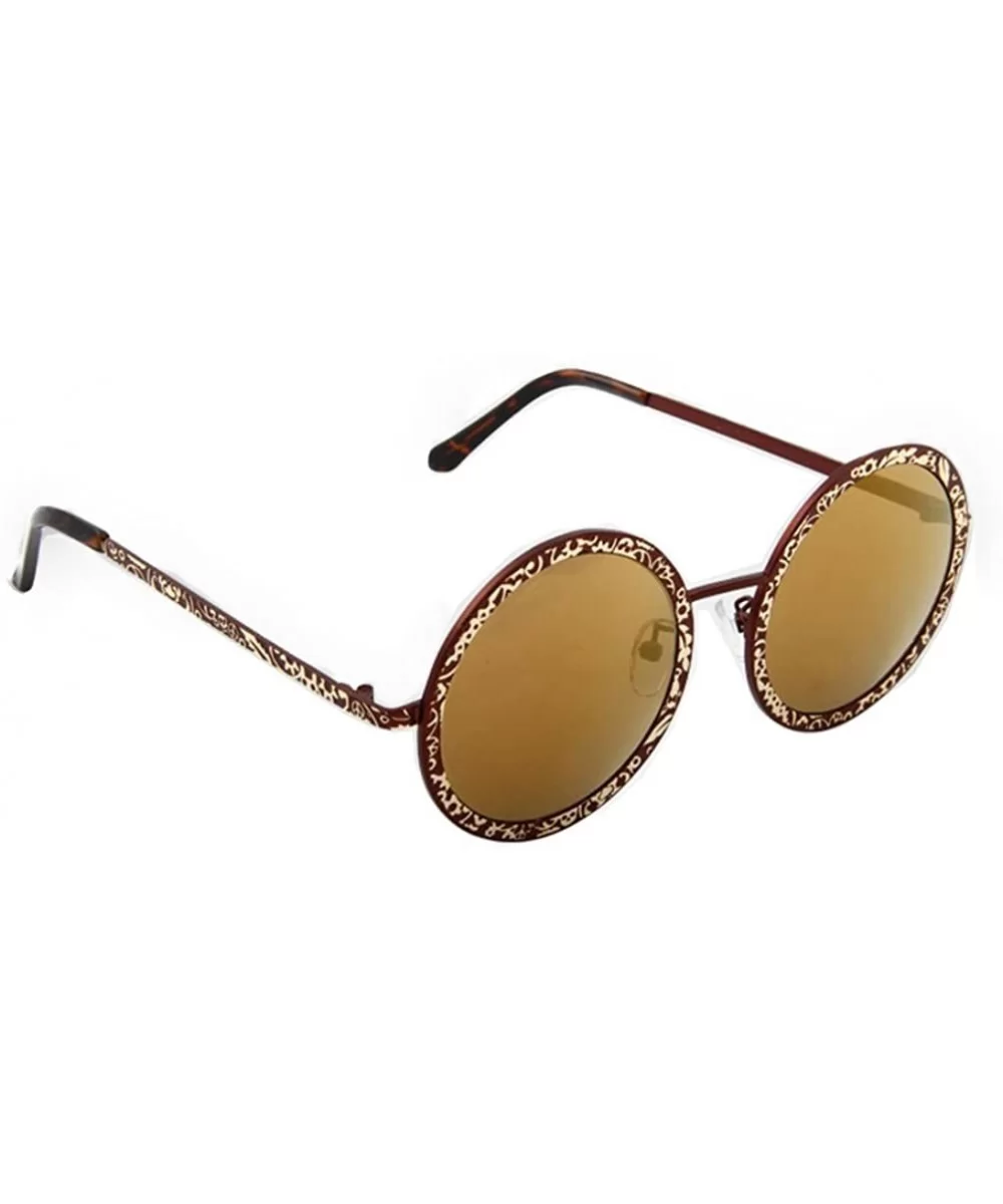 Model Sunglasses For Womens Retro Style With Pattern Designed Frame - Red/Yellow - CL11ZBUGT7T $34.25 Rectangular