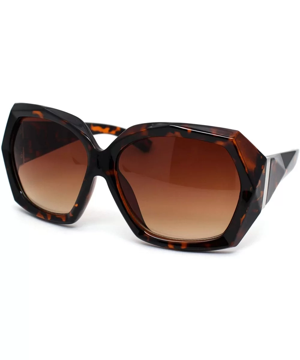 Womens Rock Candy Thick Plastic Butterfly Mod Sunglasses - Tortoise Brown - CJ18WROQ4T4 $12.45 Butterfly