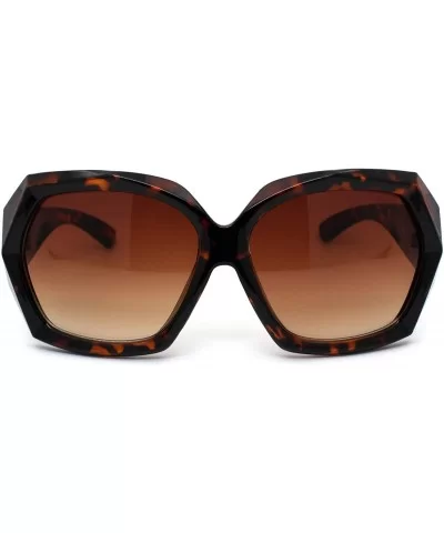 Womens Rock Candy Thick Plastic Butterfly Mod Sunglasses - Tortoise Brown - CJ18WROQ4T4 $12.45 Butterfly