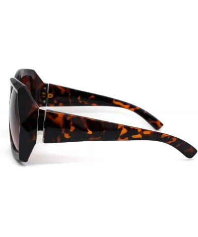 Womens Rock Candy Thick Plastic Butterfly Mod Sunglasses - Tortoise Brown - CJ18WROQ4T4 $12.45 Butterfly