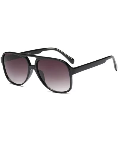 Vintage Retro 70s Sunglasses for Women Classic Large Squared Aviator Frame - Black - C418IZRW42W $20.15 Aviator