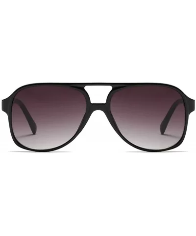 Vintage Retro 70s Sunglasses for Women Classic Large Squared Aviator Frame - Black - C418IZRW42W $20.15 Aviator