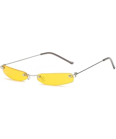 Small Frame Rectangle Sunglasses - Orange - C7199E38UQ5 $41.42 Rectangular