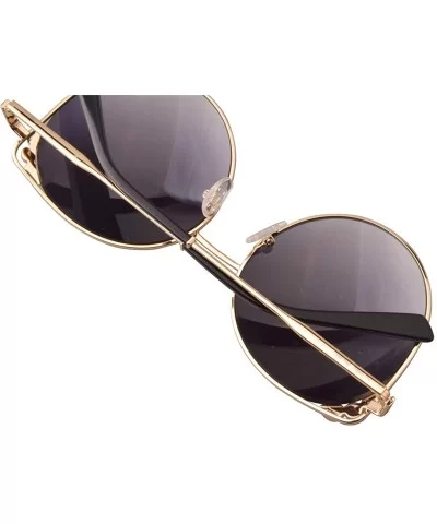Classics Metal Round Shades Women's sunglasses Decorated with Pearl and Rhinestone - Bright Gold - CQ192XAM9LN $21.41 Round