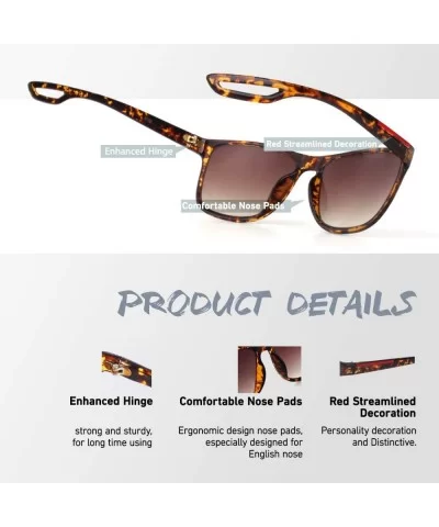 Rectangle Sunglasses For Men Women Retro Style UV400 Driving Sun Glasses - Tortoise Frame Gradient Brown Lens - CC18NO8A7YK $...