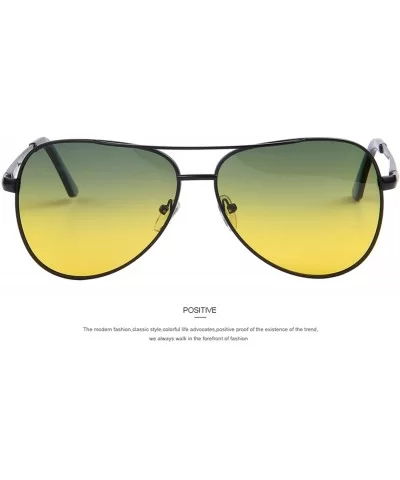 Men Polarized Sunglasses Night Vision Driving UV400 - C03 Black G15 - CQ199CDS7G8 $31.85 Round
