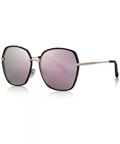 DESIGN Women Luxury Shield Polarized Sunglasses Metal Temple UV400 C01 Black - C02 Black Pink - C518XDUT7IS $23.06 Aviator