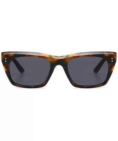 High-end unisex rice nails classic wild retro trend brand designer sunglasses UV400 - Leopard - CK18RLOYK0D $19.98 Square
