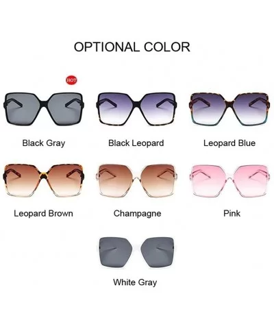 Oversized Sunglasses Transparent Gradient Glasses - Leopard Blue - C1199OKNQI6 $11.26 Sport
