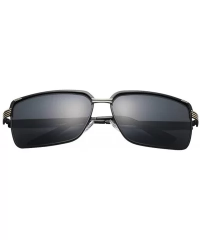 Men's Stylish Reflective Goggle Eyeglasses Polarized Sunglasses - Golden - CE188CSDXQ7 $83.43 Square