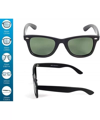 Stylish 80th Retro Unisex Polarized Sunglasses UV400 Classic Vintage Chic - Black -Green - C118DUZM4TK $13.63 Wrap
