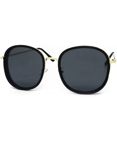 6080 Premium Oversize XL Steampunk Flat Aviator Vintage Hippie Retro Womens Mens Brand Designer Style Sunglasses - C418HH73GK...