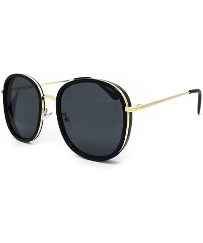 6080 Premium Oversize XL Steampunk Flat Aviator Vintage Hippie Retro Womens Mens Brand Designer Style Sunglasses - C418HH73GK...