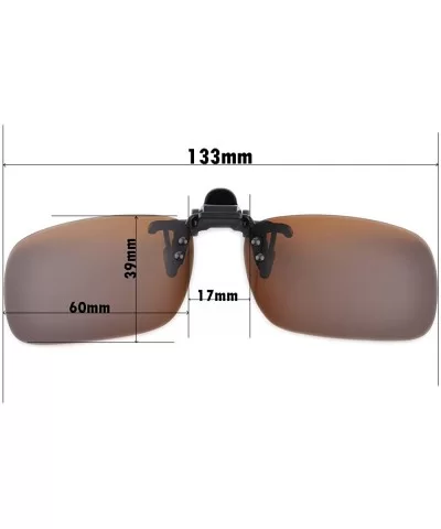 Polarized Clip-on Flip Up Rimless Clip Sunglasses Driving Fishing Unisex - Brown - C418EX2RMTY $12.60 Rimless