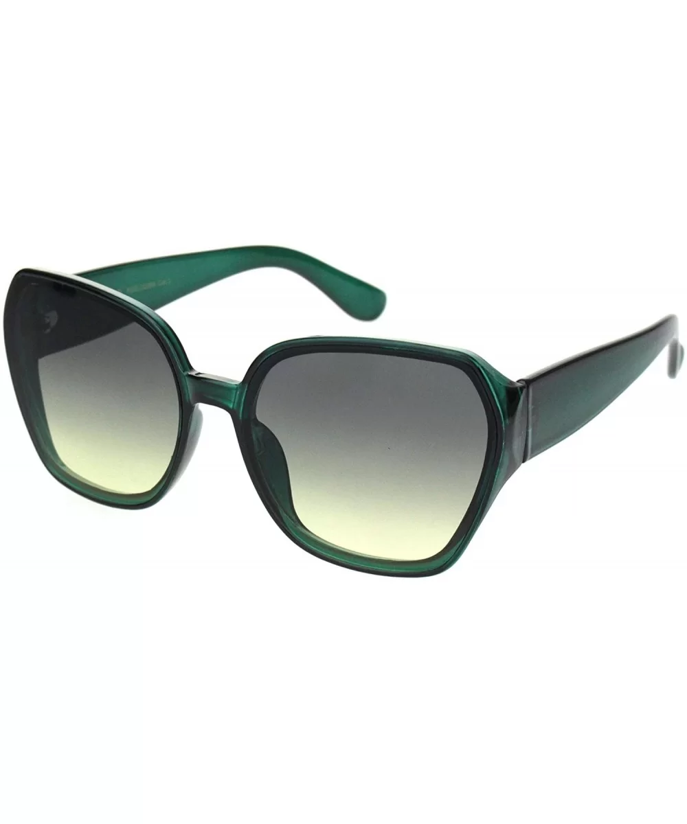 Womens Classy Designer Fashion Plastic Squared Butterfly Sunglasses - Green - CE18OGE0MC3 $12.68 Butterfly