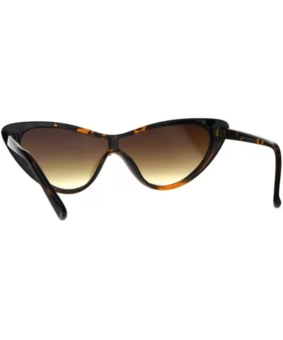 Womens Cateye Sunglasses Futuristic Shield Fashion Mono Lens UV 400 - Tortoise (Brown) - CY18C3MO66U $14.38 Shield