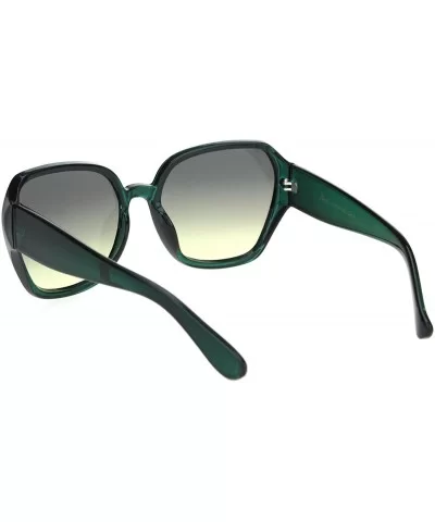 Womens Classy Designer Fashion Plastic Squared Butterfly Sunglasses - Green - CE18OGE0MC3 $12.68 Butterfly