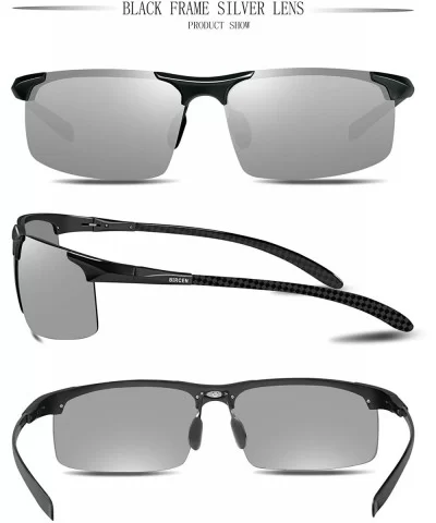 Mens Polarized Carbon Fiber Sunglasses UV Protection Sports Fishing Driving Sunglasses for Men Al-Mg Frame - CW18YNDSSZ2 $40....