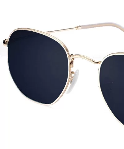 Polarized Sunglasses for Small Face-Vintage Hexagonal Trendy Sun Glasses 8048 - Gold - C8193E28TSK $11.10 Square