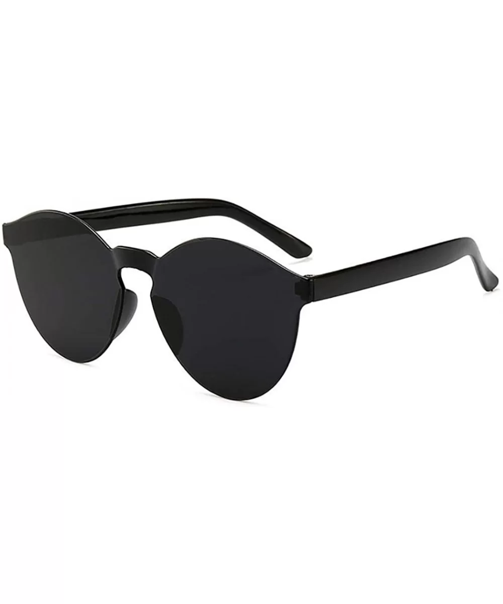 Unisex Fashion Candy Colors Round Outdoor Sunglasses Sunglasses - Black - C9190RD8QOR $20.85 Round