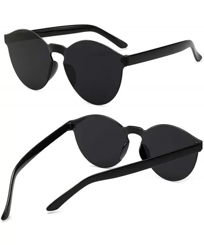 Unisex Fashion Candy Colors Round Outdoor Sunglasses Sunglasses - Black - C9190RD8QOR $20.85 Round