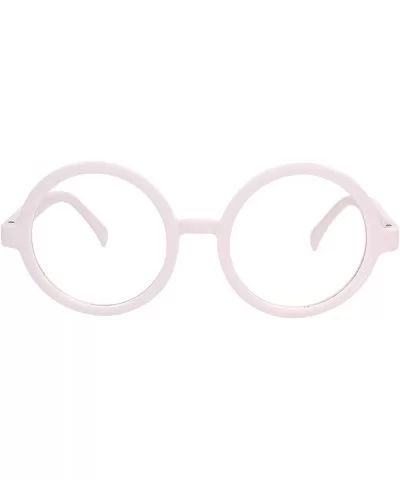 Vintage Round Glasses Frame Inspired Eyeglasses Circle Clear Lens - White - C818L9GE4Z8 $12.14 Oversized