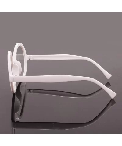 Vintage Round Glasses Frame Inspired Eyeglasses Circle Clear Lens - White - C818L9GE4Z8 $12.14 Oversized