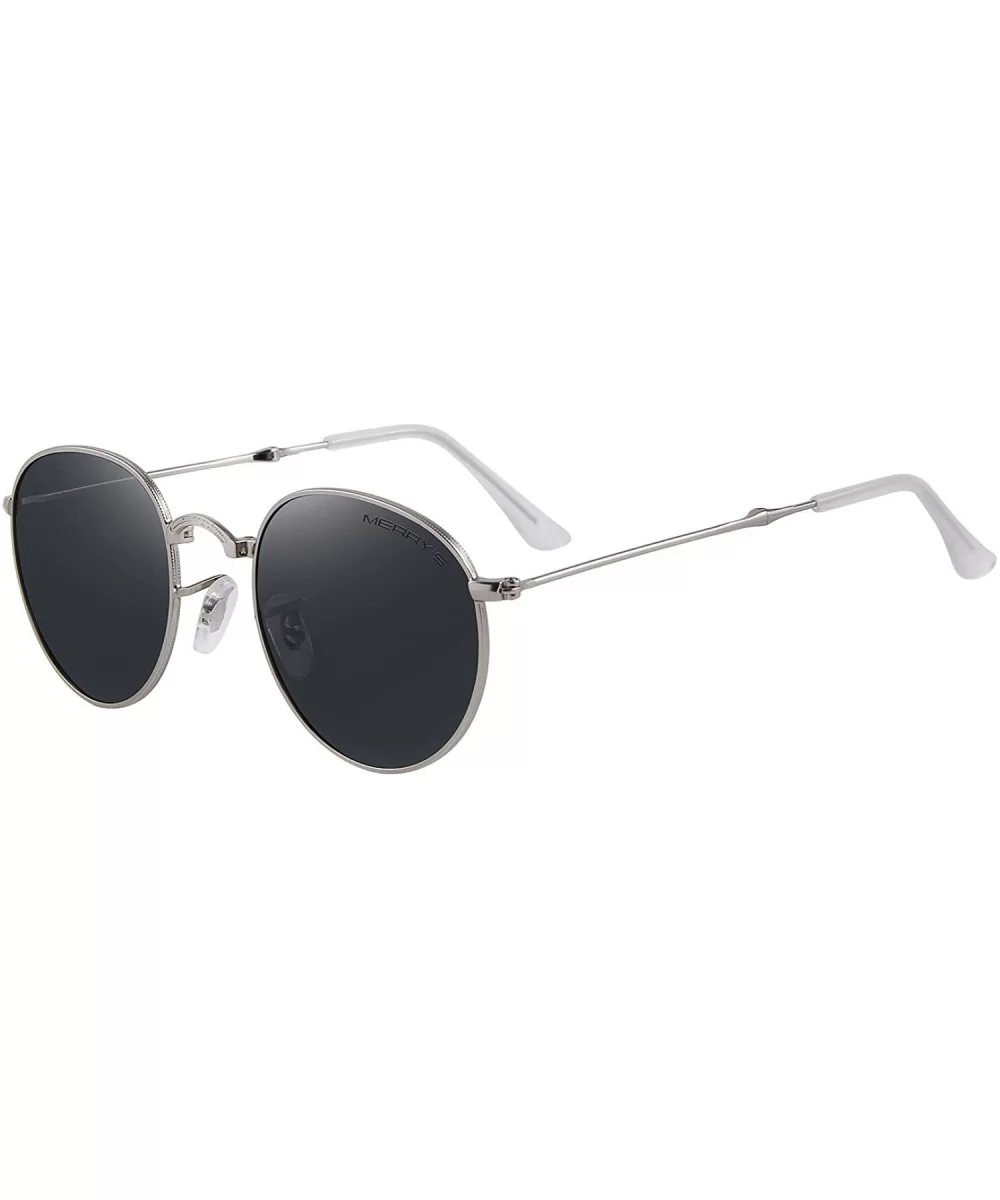 Men Retro Folded Polarized Sunglasses Women Classic Oval Sunglasses S8093 - Silver&black - CD17YG9ZAUZ $13.70 Oval