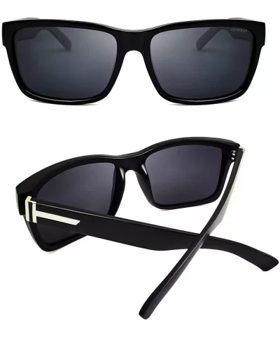 Vintage Polarized Sunglasses for Men Women Retro Oversized Square Mirror Sun Glasses - CS18HZRDLWC $21.23 Rectangular