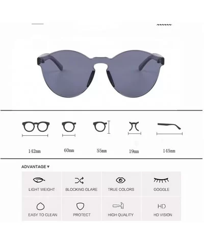 Round Rimless Sunglasses Tinted Eyewear Transparent Candy Color Eyeglasses Couple Sun Glasses Shades 2DXuixsh - CH18SXOC2KE $...