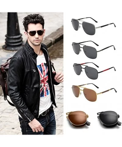 Foldable Polarized Sunglasses for Men and Women Fashion Classic Eyebrow Pencil Sunglasses UV400 Protection - C5190C3UN23 $21....