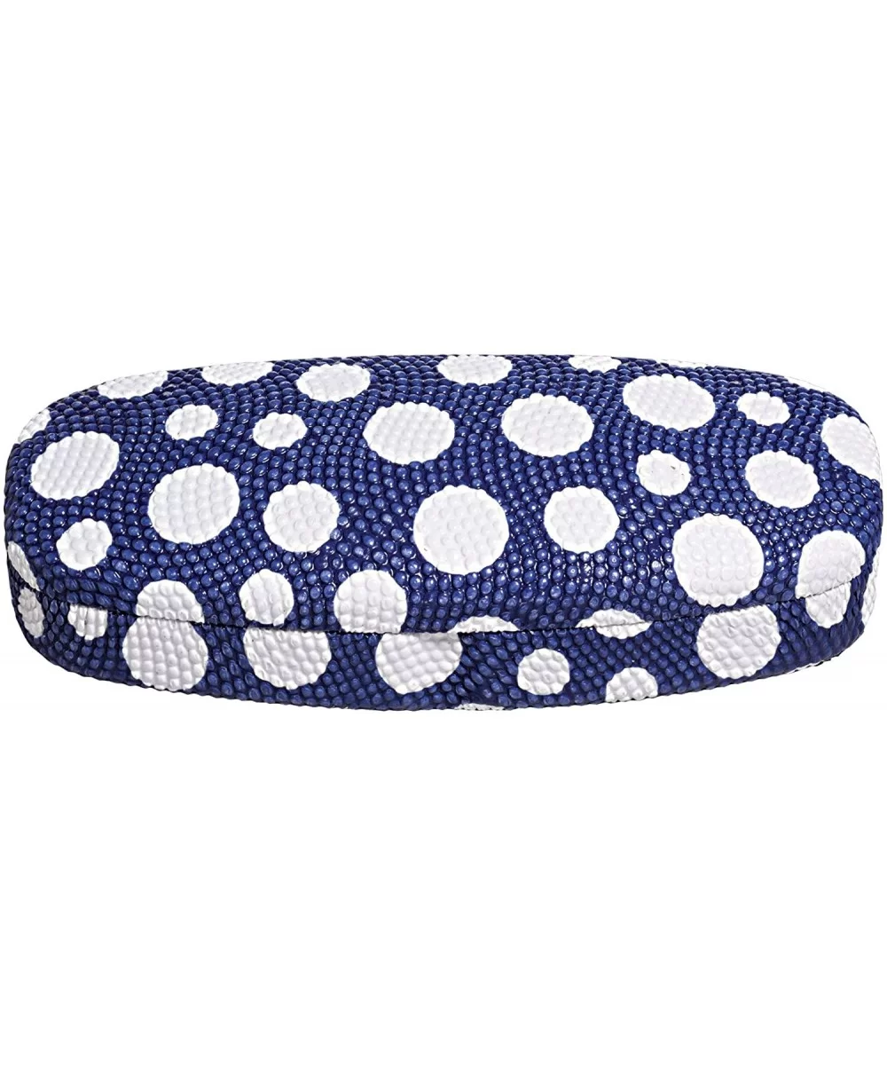 Hard Eyeglass Case - Glasses Holder For Medium To Large Frames - Textured Polka Dot - Navy - CL12N77TJZP $13.37 Aviator