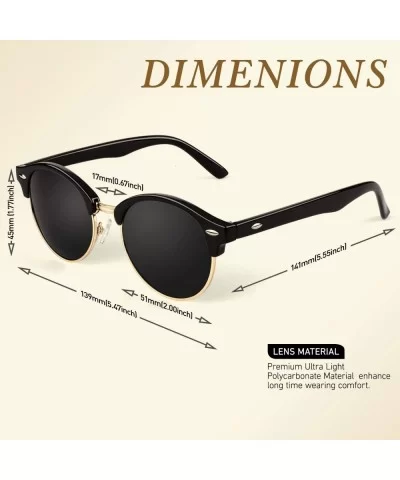 Classic Semi Rimless Half Frame Polarized Sunglasses for Men Women UV400 - C0196OH43TZ $23.03 Rimless