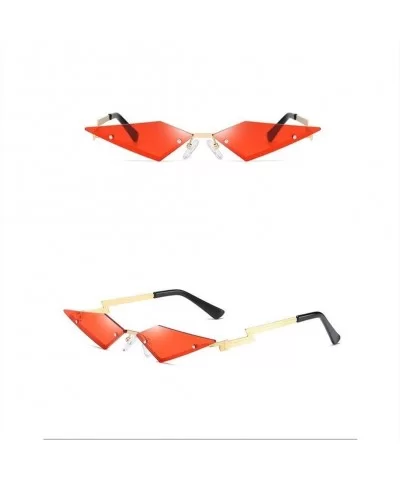 New 2020 Fashion Cat eye Sunglasses Women Rimless Wave Sun Glasses Eyewear Luxury Trending Narrow Sunglasses - C0198G8A6AZ $3...