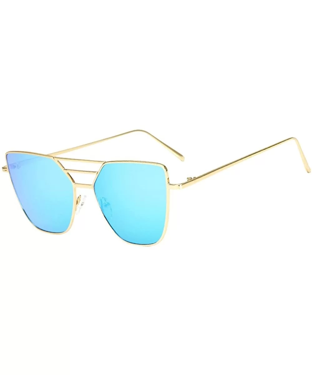 Unisex Fashion Vintage Irregular UV Mirrored Lens Sunglasses Classic Aviator Sunglasses Metal Frame - CO1908NCDMA $14.62 Aviator