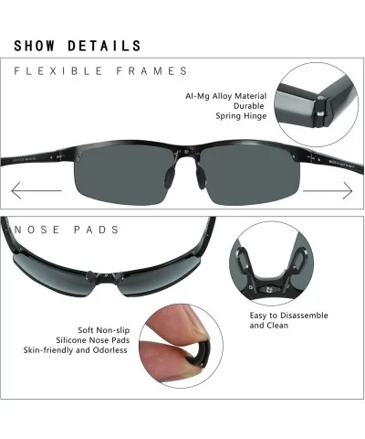 Mens Sports Polarized Sunglasses UV Protection Sunglasses for Men 8177s - Black Frame Orange Lens - C418I8A997H $37.50 Oversized