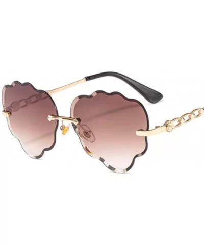 Wave Pattern Color Frameless Sunglasses Fashion Men and Women Visor Mirror - 4 - CL190S2X6M3 $53.20 Sport