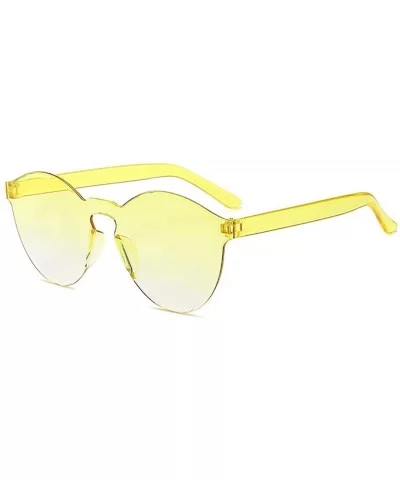Unisex Fashion Candy Colors Round Outdoor Sunglasses Sunglasses - Yellow - CM199S6GZZG $23.88 Round