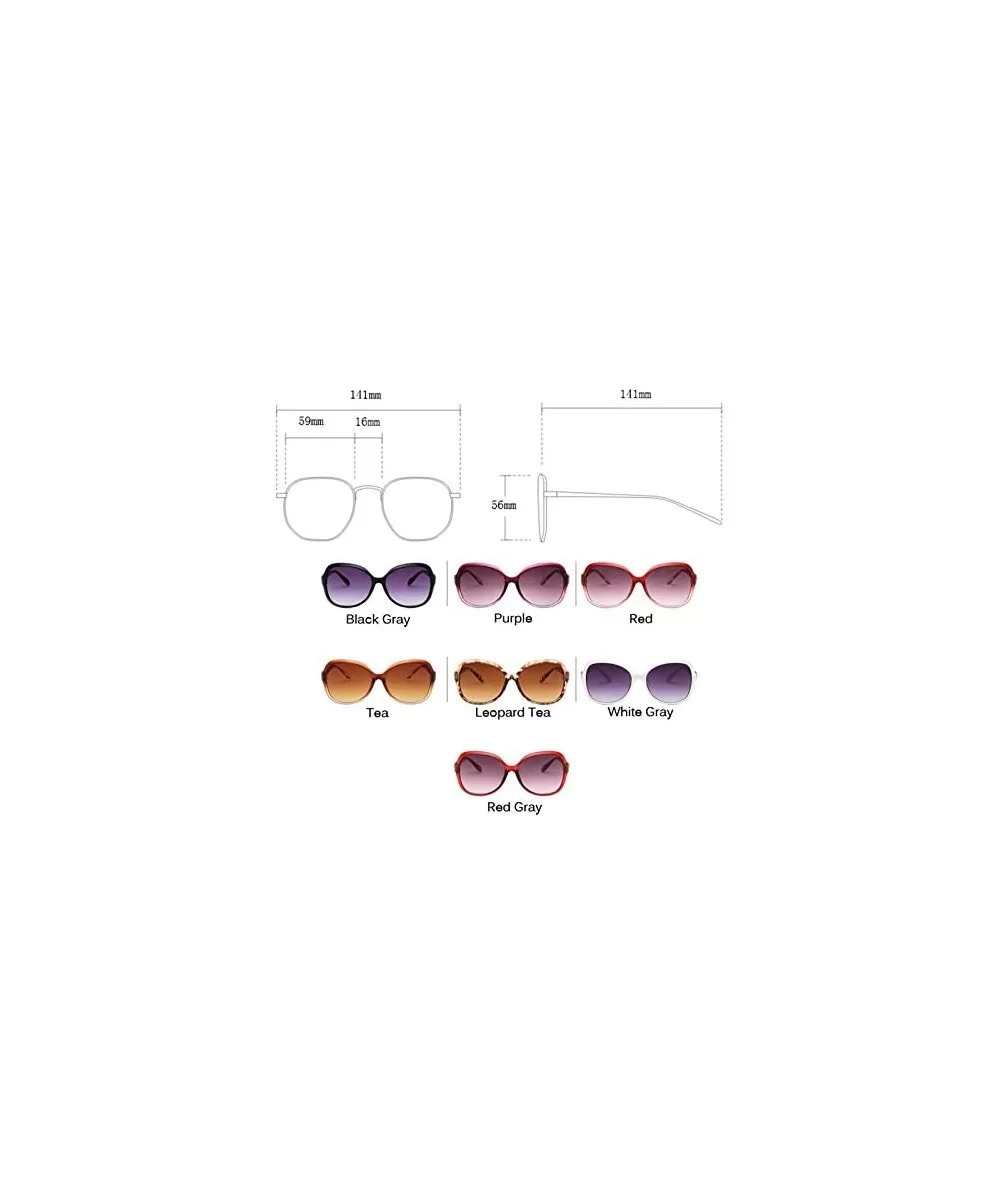 Oversized Sunglasses Ladies Sunglasses Ladies Glasses (Color RedGray) - C6198KQG47U $20.99 Oversized