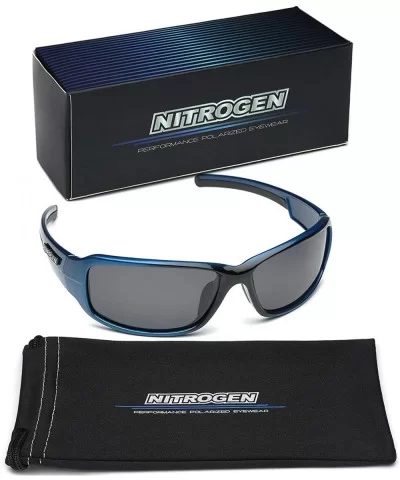 Driving Fishing Polarized Wrap Around Sports Sunglasses - Blue - CR11OXK1S29 $16.27 Rectangular