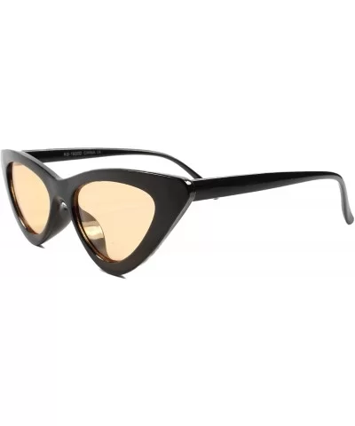 Designer Stylish Sophisticated Womens Cat Eye Sunglasses Frame Lens - Black & Orange - C418T30ML8U $17.80 Cat Eye