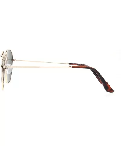 Polarized Lens Mens Rectangular Metal Rim Retro Dad Sunglasses - Gold Green - C518Q87LY4N $16.79 Rectangular